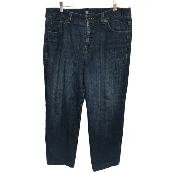 Relativity Womens Jeans Size 14 Blue Denim Dark Wash Mid Rise Pants - Picture 1 of 4